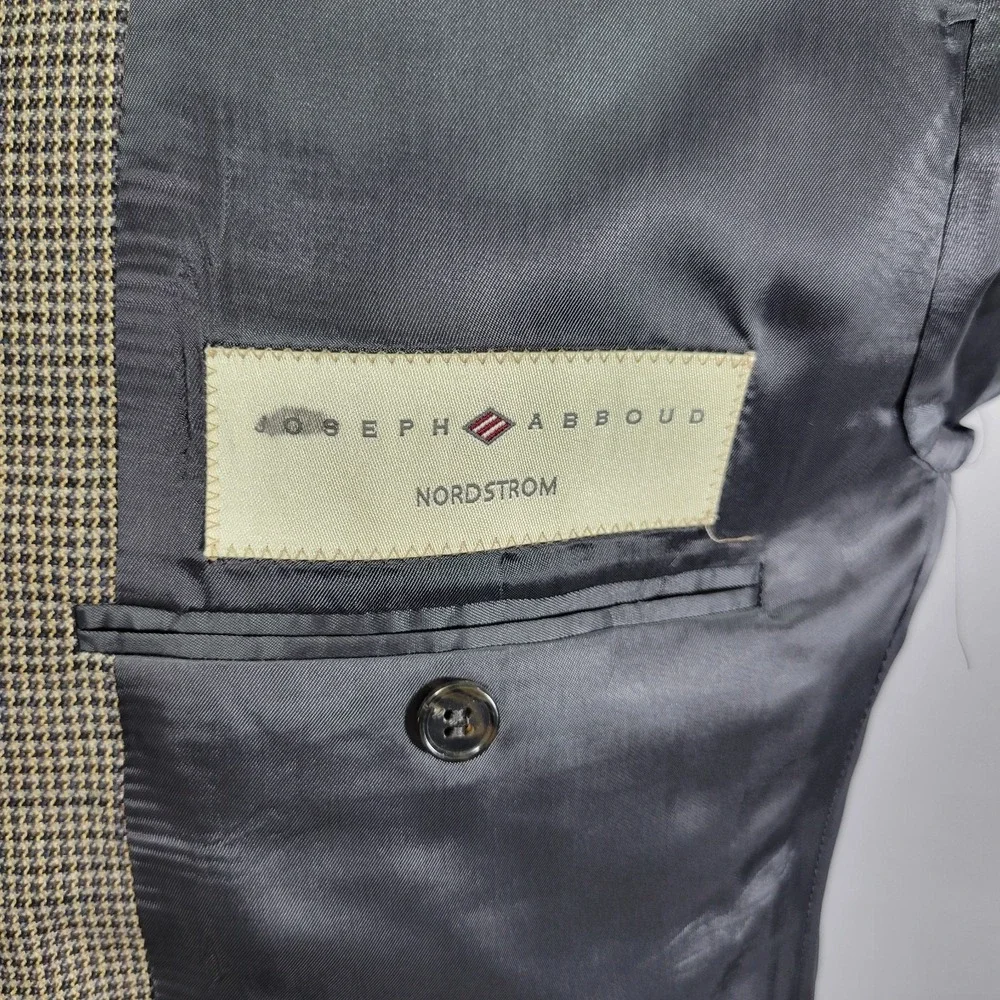 Joseph Abboud‎ Men's Sport Coat Blazer Three Button Beige Silk Wool Size 42L